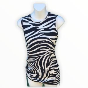 Michael Kors shirred zebra top.